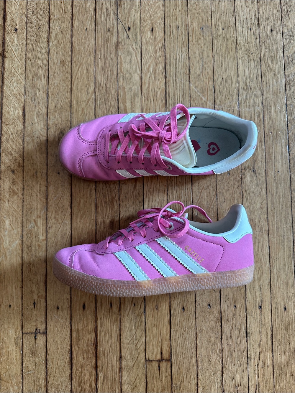 adidas Pink & White Gazelle Sneakers